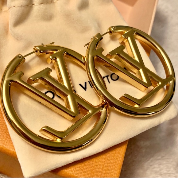 Lv Earrings Hoops Silver Dollar